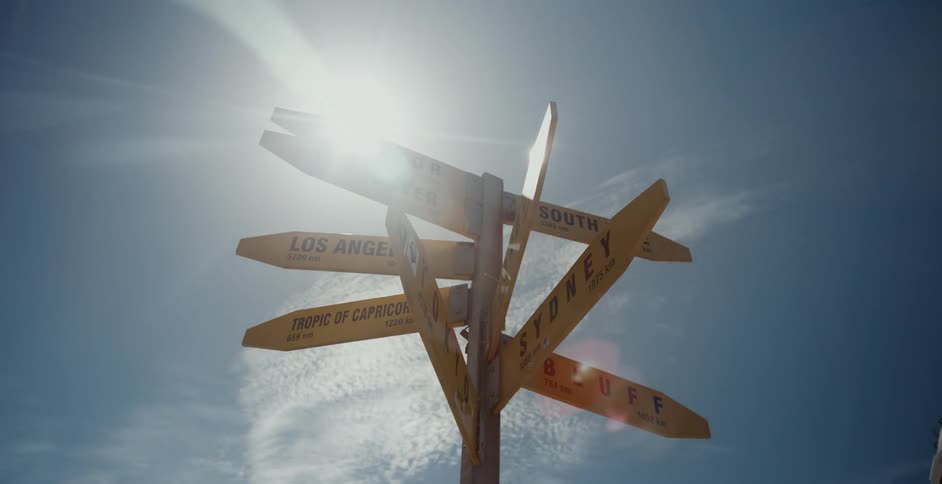 A view of street signs in a rural area