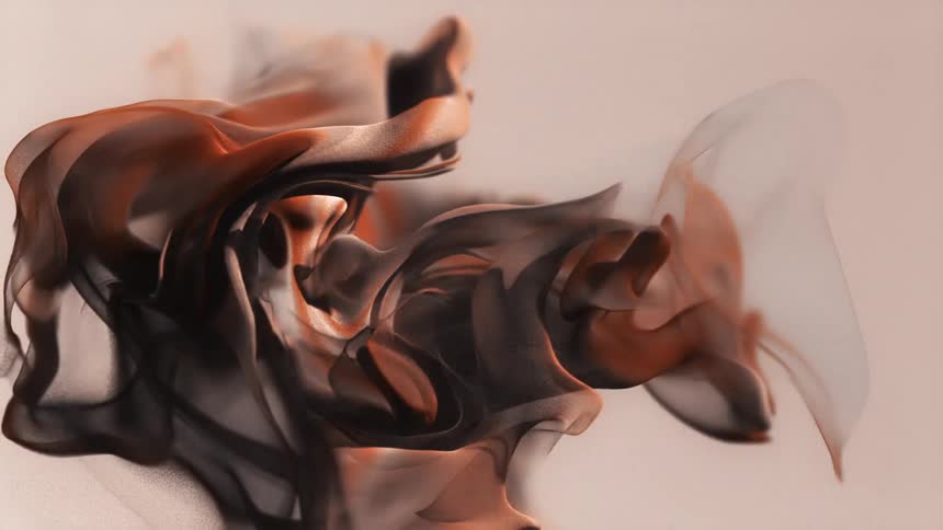Abstract black and brown smoke rising up and swirling