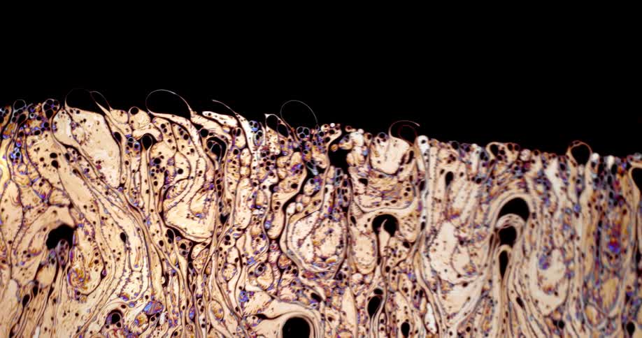 Abstract patterns are displayed on film