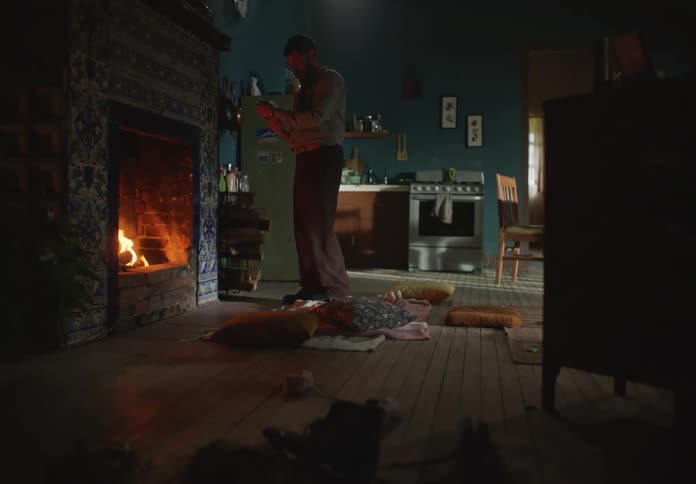 Father and daughter are inside of there home today