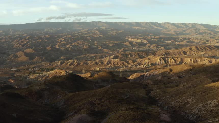 A landscape view of canyons in the desert