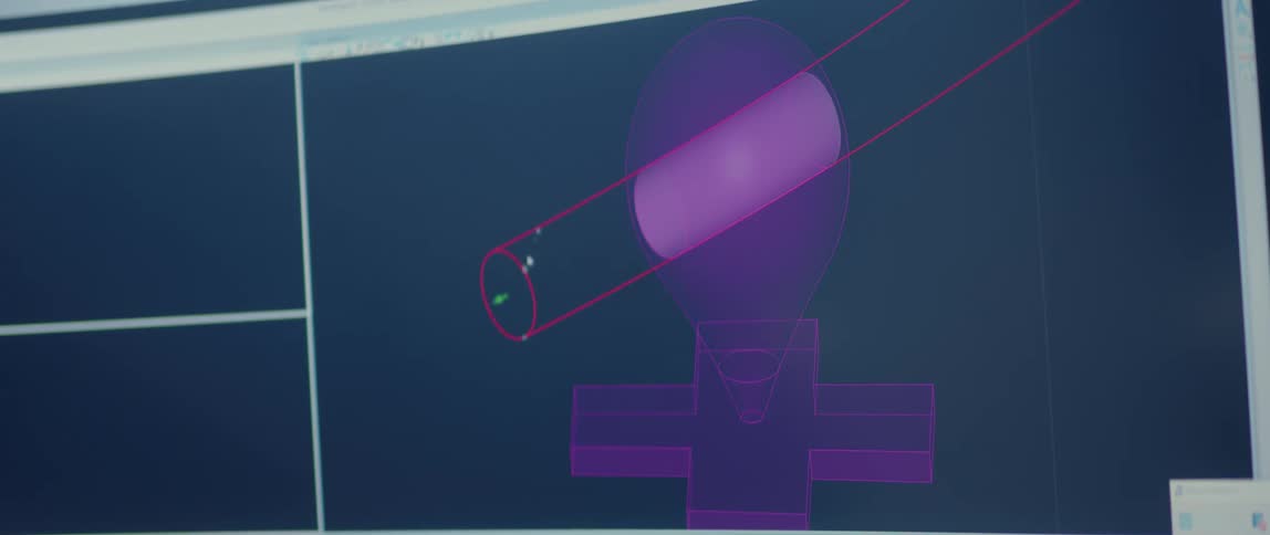 Someone is working with a three dimensional object on a computer
