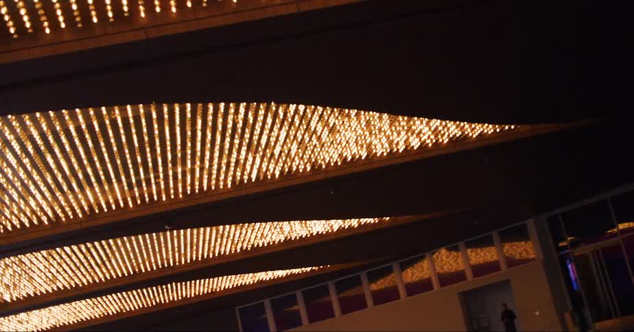 Alternating lights on the ceiling of a casino in las vegas