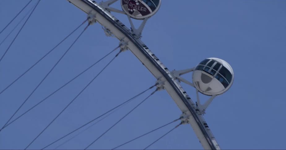 A ferris wheel turning
