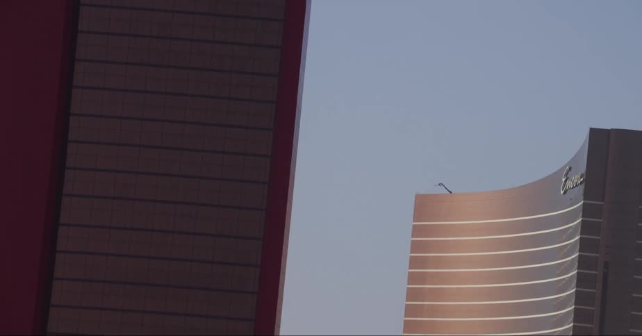 The resort is a row of tall buildings