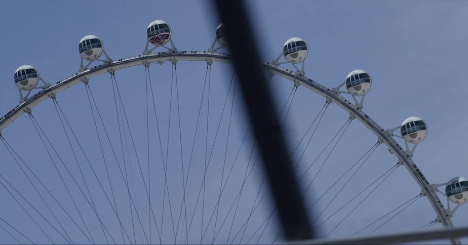 The large ferris wheel turns