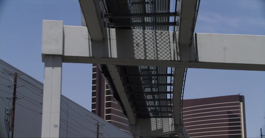 The train is on the overpass