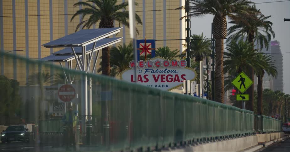 Vehicles driving on the streets of the city of las vegas at daytime