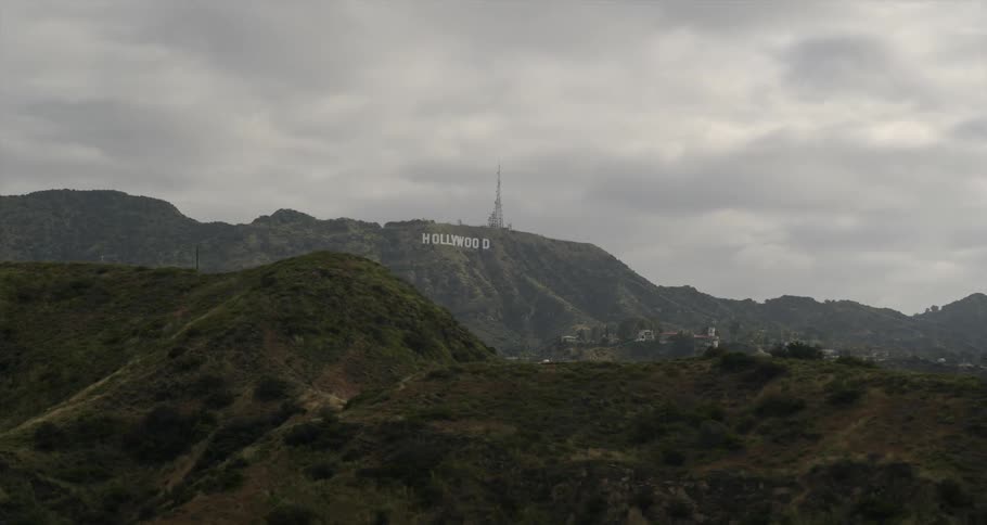 Hollywood Hillside on a cloudy day