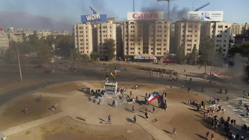 Protesters fill the streets in Chile