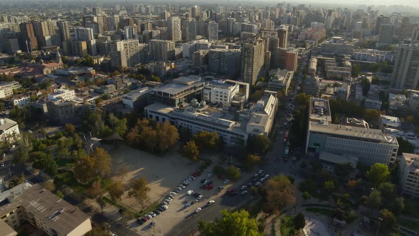 Traffic flows through Santiago, Chile