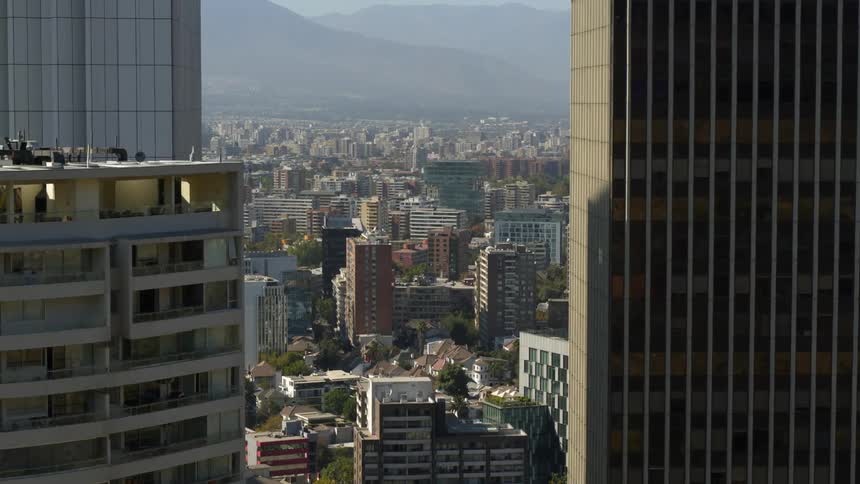 Floating among the Santiago skyline