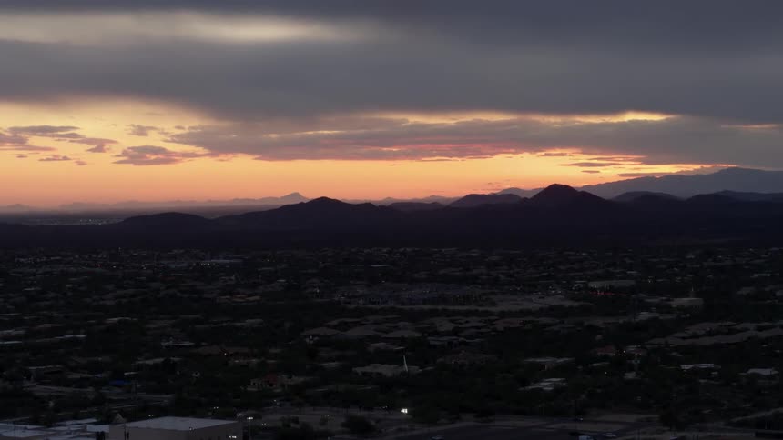 Stunning sunset sky over baseball stadium in Arizona