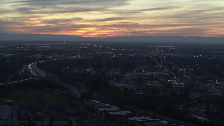Sacramento freeways at sunset