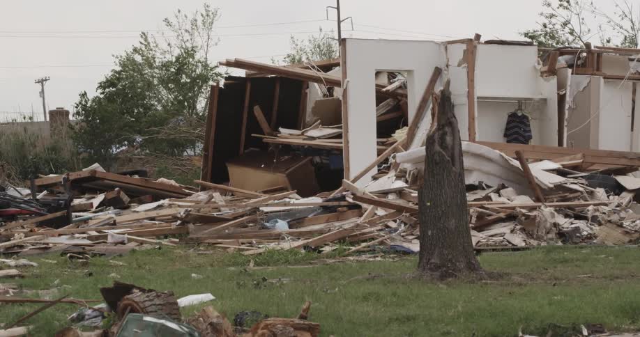 A house destroyed by disaster