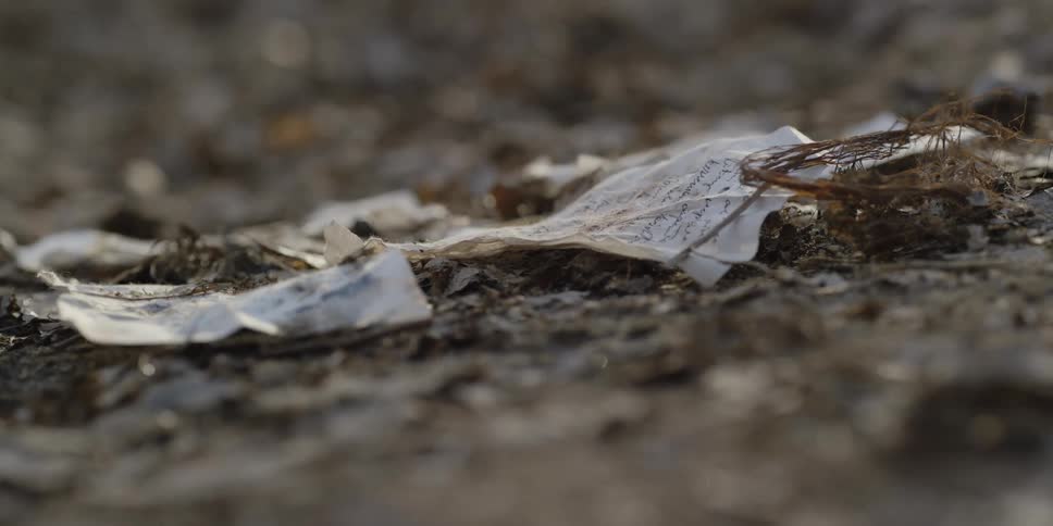Hand written notes lying on the ground