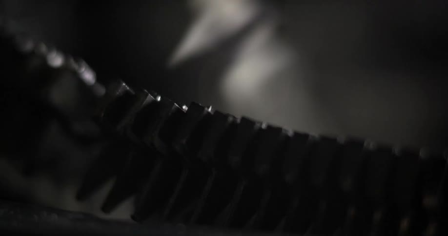 Strike keys are moving on a manual typewriter