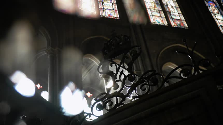 Sunlight shines through church windows