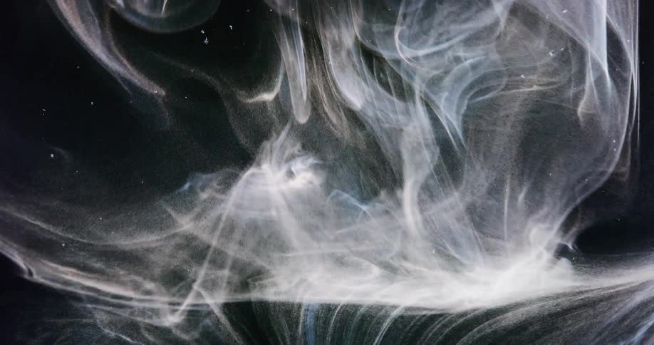 The smoke moves in the artwork