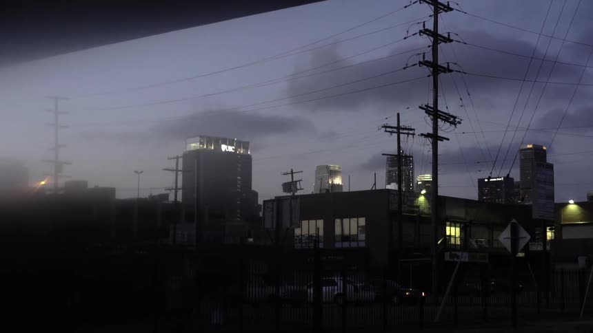 A city under a cloudy sky
