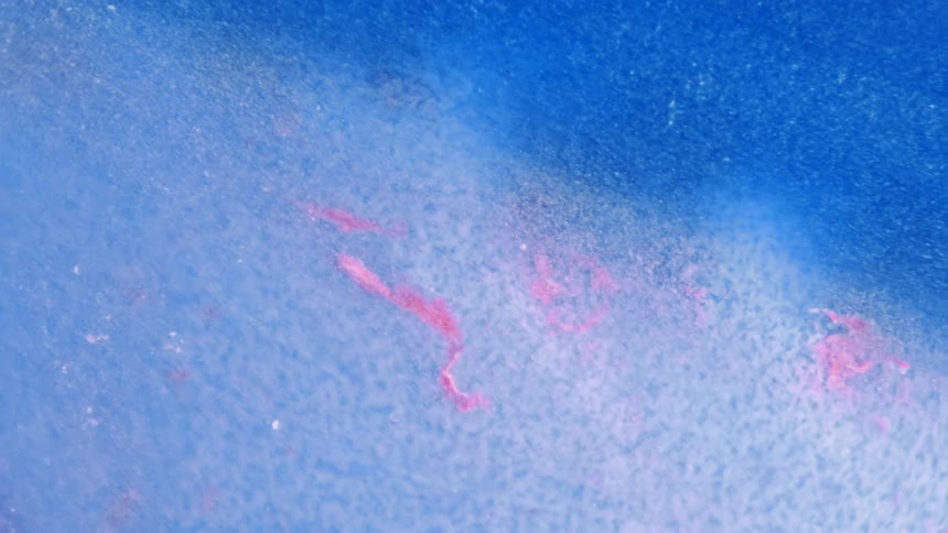 Water with particles flow past