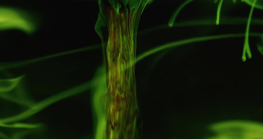 The green liquid flows
