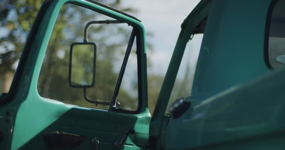 Light blue ford 2 door pickup