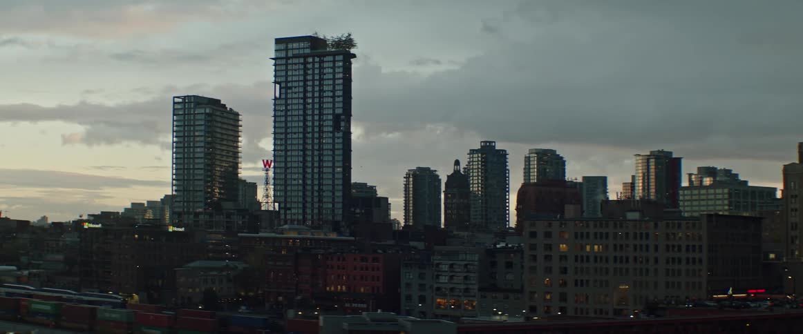 Buildings and skyscrapers stand tall in a metropolitan skyline
