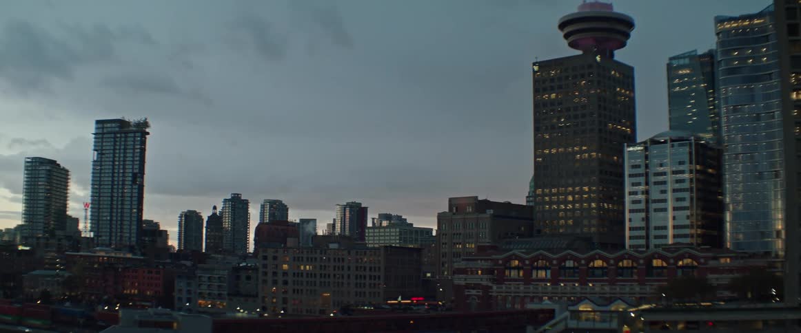 Vancouver's Harbour Centre seen at dusk