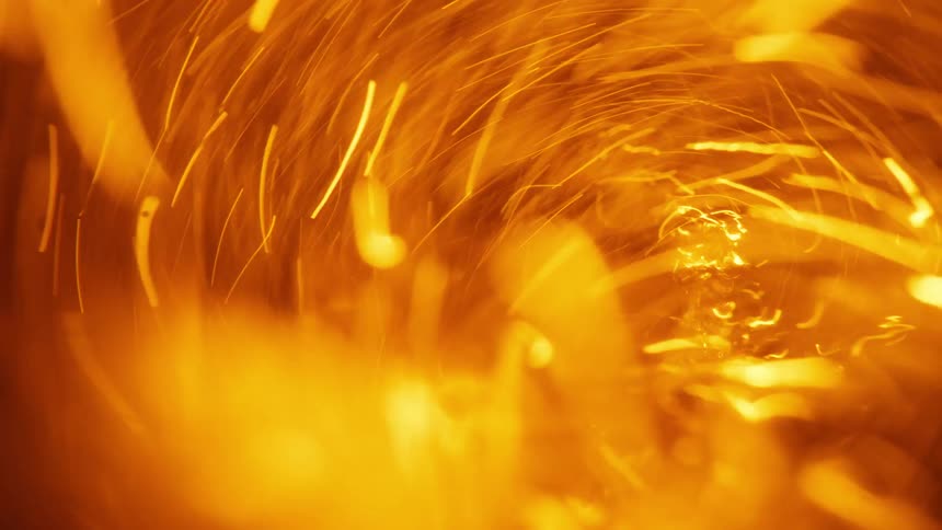 Abstract macro of chaotic explosion and sparks
