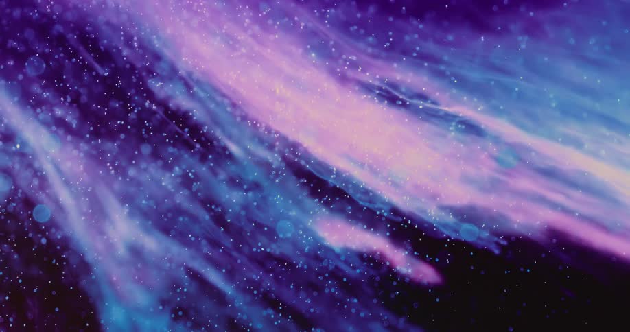 The colorful clouds move around