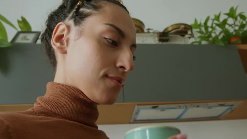 A woman looking at things on a smart phone
