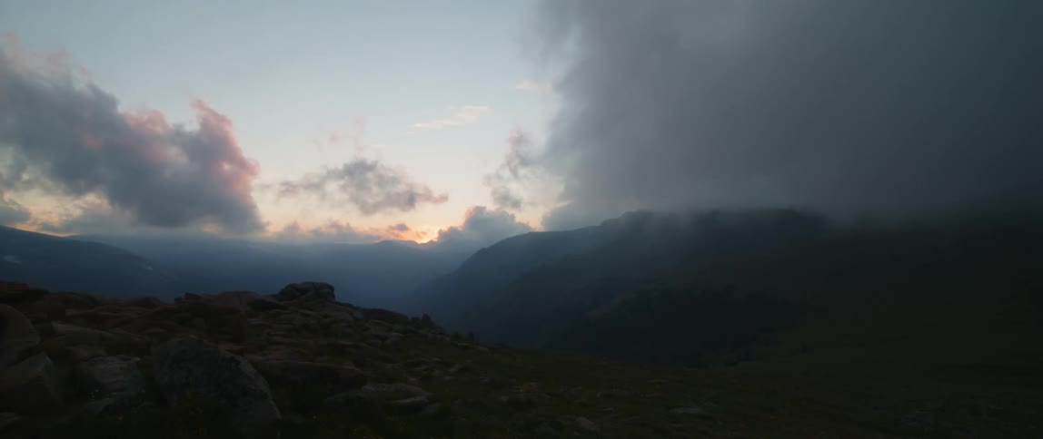 Landscape of gray could float over mountains