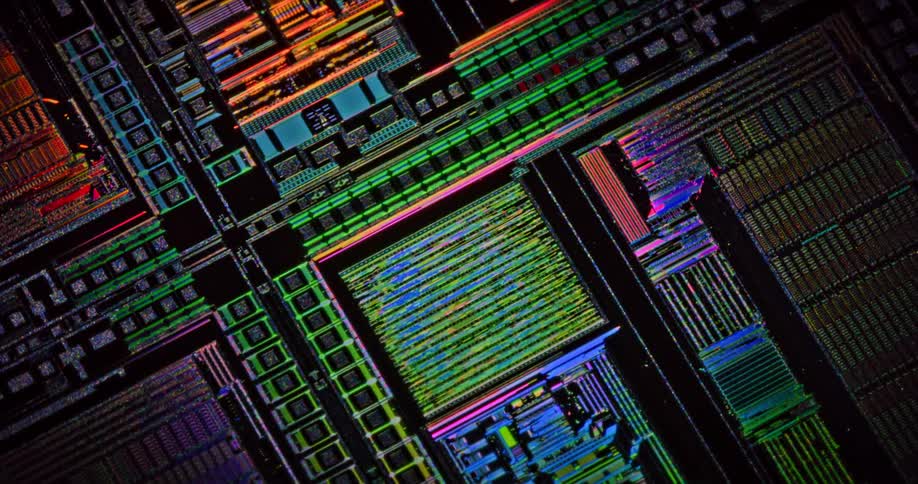 Close up of microchip