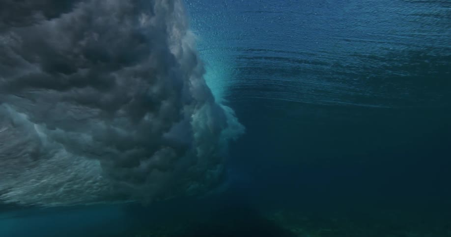 Waves rolling on the ocean surface