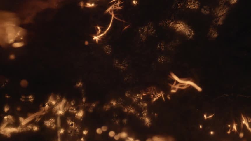 Material sparks and burns