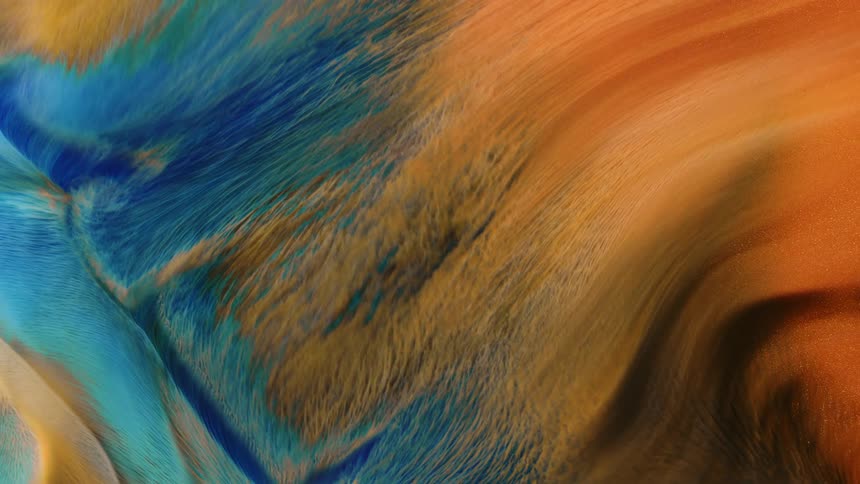 Flowing blue and golden liquid