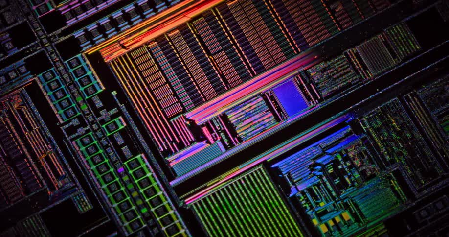 Colorful lights on a circuit board