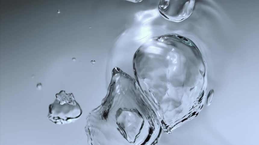 The bubbles float around in the water