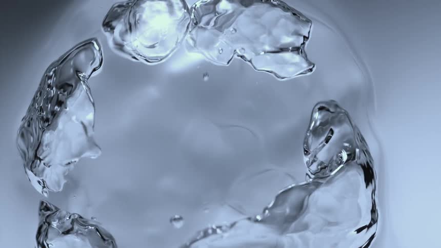 The water bubbles up in super slow motion