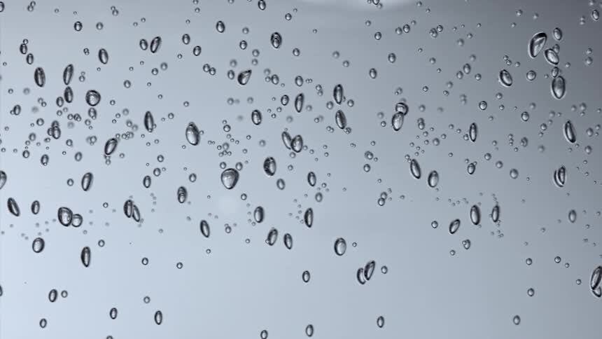 Water bubbles are floating in a liquid