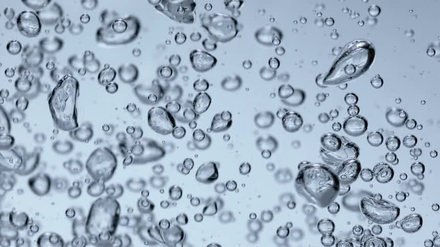 The bubbles move all around underwater