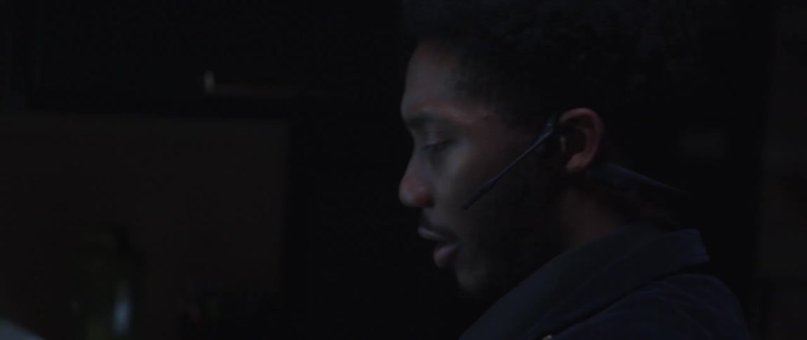 Man talking on his headset