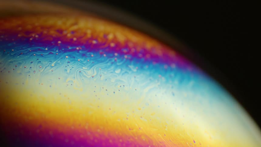 The rainbow colors mix around