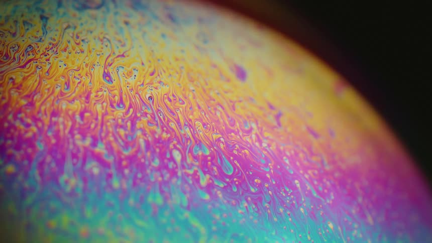 Flowing bright colorful liquid