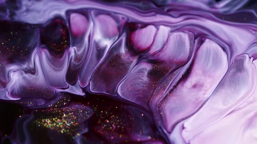 An abstract footage of purple liquid flow
