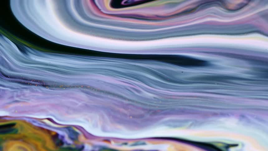 Differently colored loops and swirls with different elevations