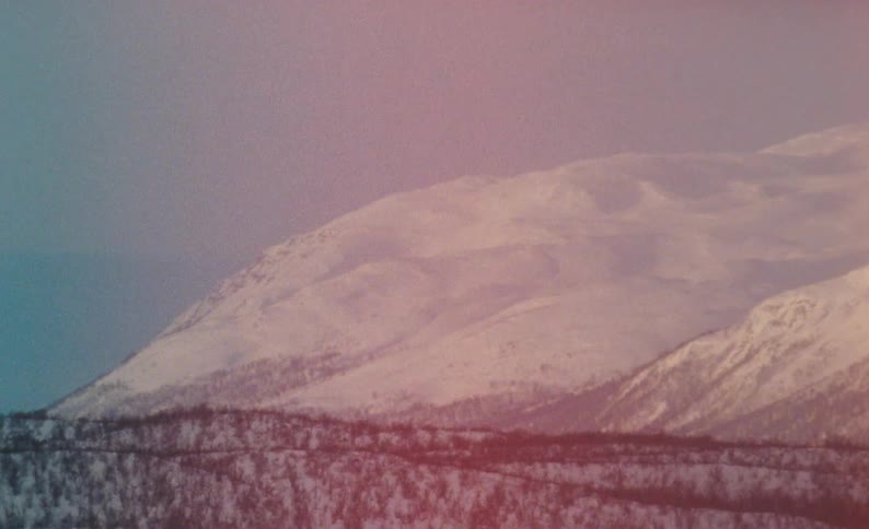 Snow covers forest on hills at base of snow covered mountains
