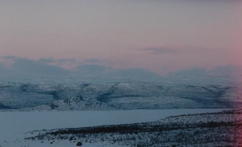 Landscape of snowy mountains and hills