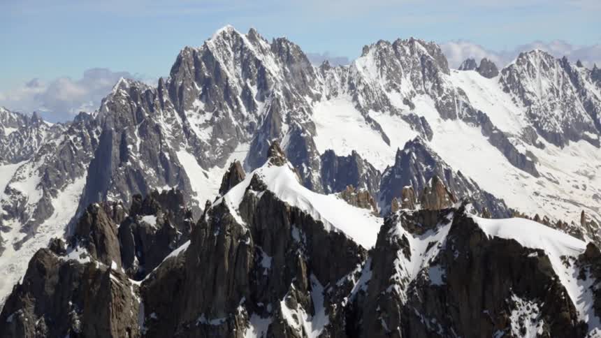 The mountains are covered with snow